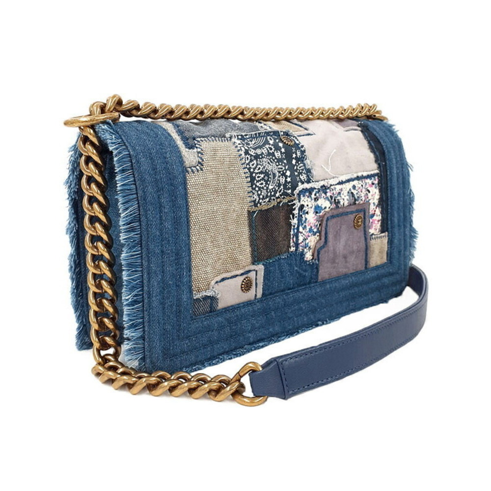 Chanel Denim  Bag Patchwork Boy Shoulder Chain